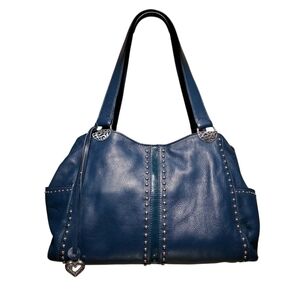 Brighton Pretty Tough Andie Metallic Studded Leather Tote Bag Purse